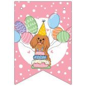 Ruby Cavalier King Charles Spaniel Birthday Party Wimpelkette (Erste Fahne)