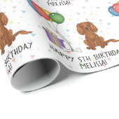 Ruby Cavalier King Charles Spaniel Dog - Geburtsta Geschenkpapier (Rolleneckpunkt)