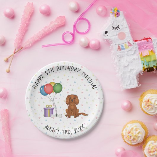 Ruby Cavalier King Charles Spaniel Dog - Geburtsta Pappteller (Party)