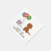 Ruby Cavalier King Charles Spaniel Dog - Geburtsta Serviette (Ecke)