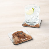 Ruby Cavalier King Charles Spaniel Dog Getränkeuntersetzer (Rechte Seite)