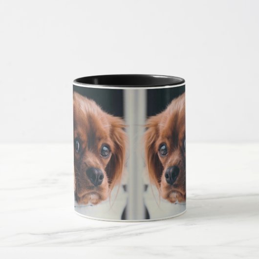 Ruby Cavalier King Charles Spaniel Dog Mirrored Tasse (Zentrum)