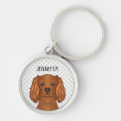 Ruby Cavalier King Charles Spaniel Dog & Name Schlüsselanhänger (Vorne)