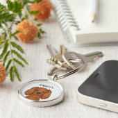 Ruby Cavalier King Charles Spaniel Dog & Name Schlüsselanhänger (Seite)