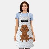 Ruby Cavalier King Charles Spaniel Dog & Name Schürze (Getragen)