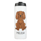 Ruby Cavalier King Charles Spaniel Dog & Name Thermosbecher (Vorderseite)