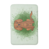 Ruby Cavalier King Charles Spaniel Dog On Green Badematte (Vorderseite Vertikal)