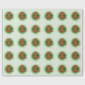 Ruby Cavalier King Charles Spaniel Dog On Green Geschenkpapier (Flach)