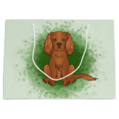 Ruby Cavalier King Charles Spaniel Dog On Green Große Geschenktüte (Vorderseite)