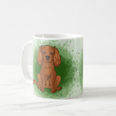 Ruby Cavalier King Charles Spaniel Dog On Green Kaffeetasse (Vorderseite Links)