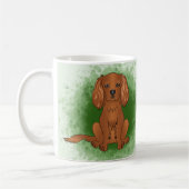 Ruby Cavalier King Charles Spaniel Dog On Green Kaffeetasse (Links)