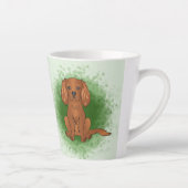 Ruby Cavalier King Charles Spaniel Dog On Green Milchtasse (Rechts)
