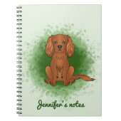 Ruby Cavalier King Charles Spaniel Dog On Green Notizblock (Vorderseite)