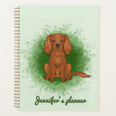 Ruby Cavalier King Charles Spaniel Dog On Green Planer (Vorderseite)