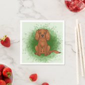 Ruby Cavalier King Charles Spaniel Dog On Green Serviette (Beispiel)