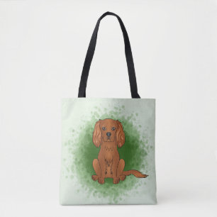 Ruby Cavalier King Charles Spaniel Dog On Green Tasche