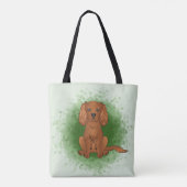 Ruby Cavalier King Charles Spaniel Dog On Green Tasche (Rückseite)