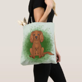 Ruby Cavalier King Charles Spaniel Dog On Green Tasche (Von Nahem)