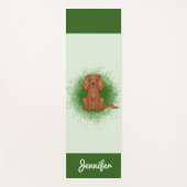 Ruby Cavalier King Charles Spaniel Dog On Green Yogamatte (Vorderseite)