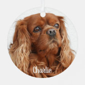 Ruby Cavalier King Charles Spaniel Dog Ornament Aus Metall (Rückseite)