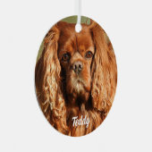 Ruby Cavalier King Charles Spaniel Dog Ornament Aus Metall (Vorderseite Rechts)