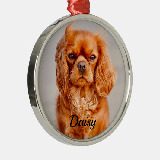 Ruby Cavalier King Charles Spaniel Dog Ornament Aus Metall (Rechts)
