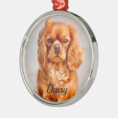 Ruby Cavalier King Charles Spaniel Dog Ornament Aus Metall (Links)