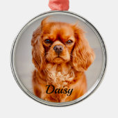 Ruby Cavalier King Charles Spaniel Dog Ornament Aus Metall (Vorne)