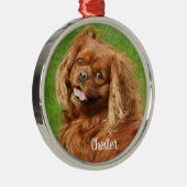 Ruby Cavalier King Charles Spaniel Dog Ornament Aus Metall (Rechts)