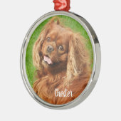 Ruby Cavalier King Charles Spaniel Dog Ornament Aus Metall (Links)