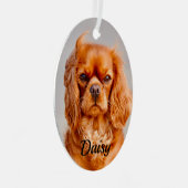 Ruby Cavalier King Charles Spaniel Dog Ornament Aus Metall (Vorderseite Rechts)