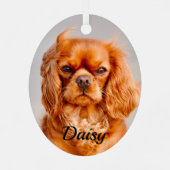 Ruby Cavalier King Charles Spaniel Dog Ornament Aus Metall (Rückseite)