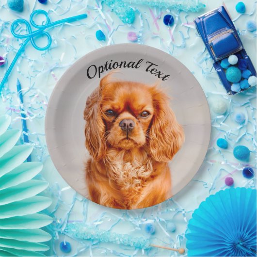 Ruby Cavalier King Charles Spaniel Dog Pappteller (Party)