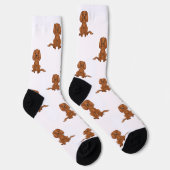 Ruby Cavalier King Charles Spaniel Dog Pattern Socken (Rechts)