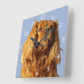 Ruby Cavalier King Charles Spaniel Dog Quadratische Wanduhr (Winkel)