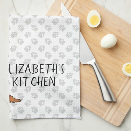 Ruby Cavalier King Charles Spaniel Dog & Text Geschirrtuch (Viertel Falte)