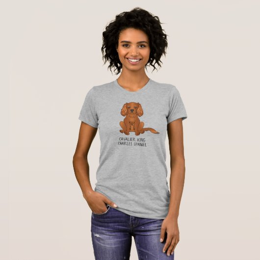 Ruby Cavalier King Charles Spaniel Dog & Text T-Shirt (Vorne ganz)