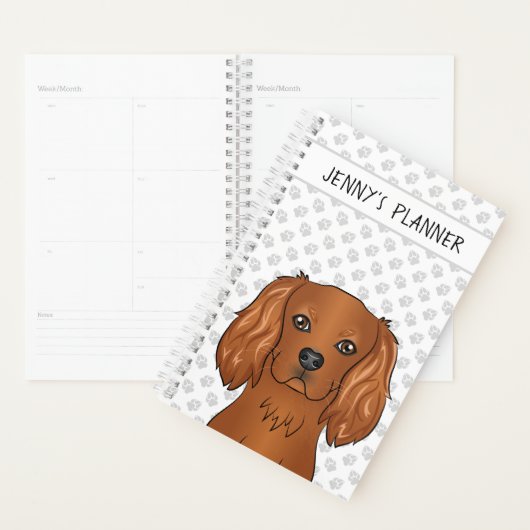 Ruby Cavalier King Charles Spaniel Dog & Title Planer (Anzeige)