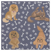 Ruby Cavalier King Charles Spaniel Fabric Stoff (Nahaufnahme)