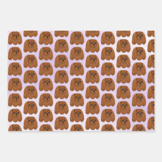Ruby Cavalier King Charles Spaniel Geschenk Geschenkpapier Set (Vorderseite 2)
