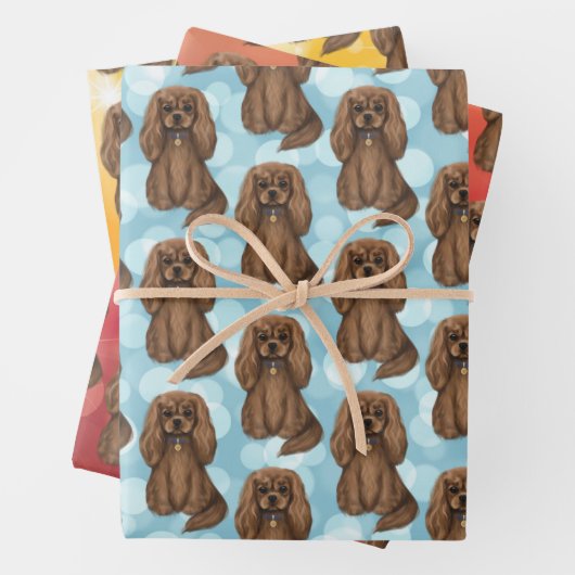 Ruby Cavalier King Charles Spaniel Geschenkpapier Set (Beispiel)