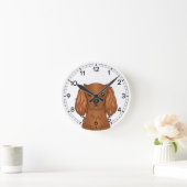 Ruby Cavalier King Charles Spaniel Head Runde Wanduhr (Zuhause)