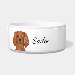 Ruby Cavalier King Charles Spaniel Hund & Name Napf