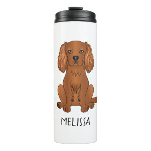 Ruby Cavalier King Charles Spaniel Hund & Name Thermosbecher