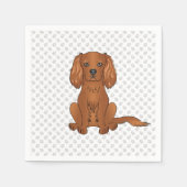 Ruby Cavalier King Charles Spaniel Hund & Pfoten Serviette (Vorderseite)