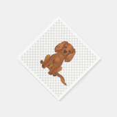 Ruby Cavalier King Charles Spaniel Hund & Pfoten Serviette (Ecke)