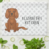 Ruby Cavalier King Charles Spaniel Hund & Text Geschirrtuch (Gefaltet)