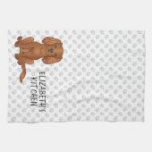 Ruby Cavalier King Charles Spaniel Hund & Text Geschirrtuch (Horizontal)