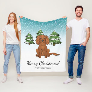Ruby Cavalier King Charles Spaniel im Winter Fleecedecke