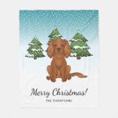 Ruby Cavalier King Charles Spaniel im Winter Fleecedecke (Vorderseite)